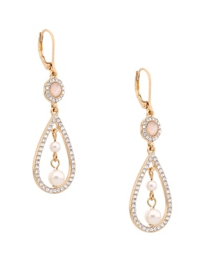 Aretes largos Anne Klein con acabado pavé circonita