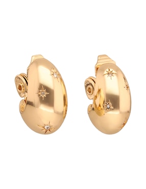 Aretes cortos Anne Klein Shimmer & Shine con acabado brillante circonita