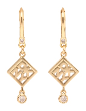 Aretes cortos de rombo Dkny Kalina con acabado brillante circonita
