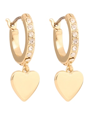 Arracadas de corazón Dkny con acabado pavé circonita