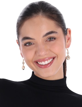 Aretes cortos Anne Klein Shimmer & Shine con acabado brillante zirconia cúbica