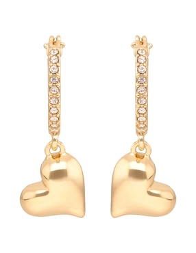 Aretes cortos de corazón Dkny Cleo con acabado pulido