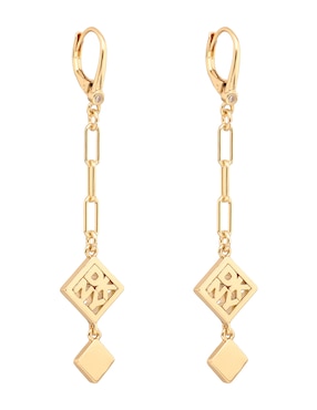 Aretes largos de rombo Dkny Kalina con acabado pulido