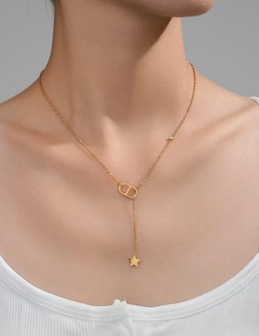 Collar de estrella Moon de oro laminado 10 K