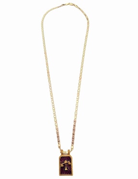 Collar con dije de signo zodiacal Nira Constelaciones de oro laminado 10 K