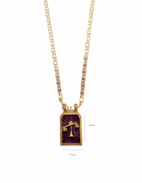 Collar con dije de signo zodiacal Nira Constelaciones de oro laminado 10 K