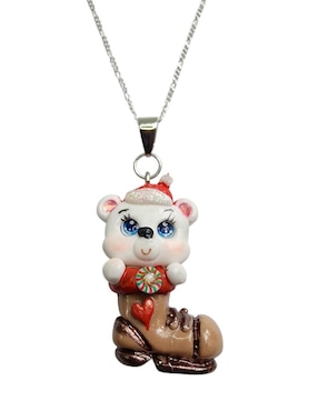 Collar navidad de oso Limerence By Claudia Herrera de plata P 925