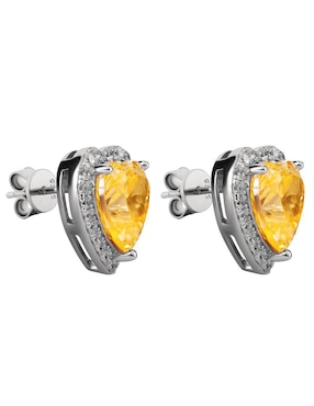 Broqueles de corazón Gladkova joyería de plata p925 con acabado brillante zirconia