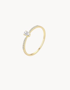 Anillo ovalado Apodemia Olivia Wild circonita con acabado baño de oro 18 k