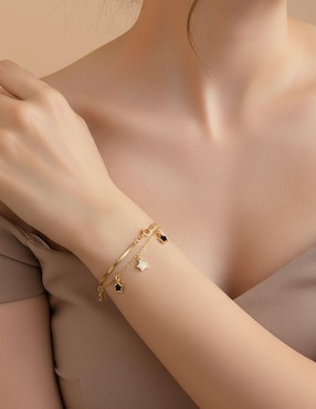 Pulsera Moon de oro laminado 8 k con acabado pulido