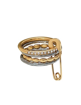 Anillo Moon 10 k de oro laminado zirconia pulido