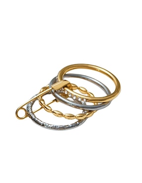 Anillo Moon 10 k de oro laminado zirconia pulido