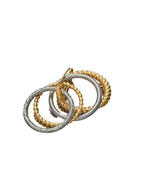 Anillo Moon 10 k de oro laminado zirconia pulido