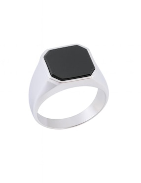 Anillo con gema octagonal Crixus Joyeria P 925 de plata ónix pulido