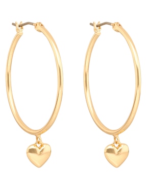 Arracadas de corazón Lauren Ralph Lauren Clara Bow con acabado pulido
