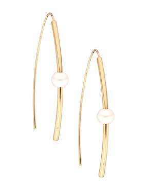 Aretes largos Lauren Ralph Lauren Elaina con acabado pulido