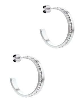Aretes de aro de arco Calvin Klein con acabado brillante