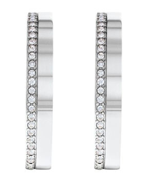 Aretes de aro de arco Calvin Klein con acabado brillante