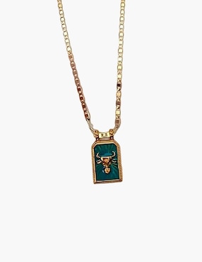 Collar con dije de signo zodiacal Nira de oro laminado 10 K