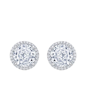 Broqueles circulares Gladkova Joyería de plata p 925 con acabado brillante zirconia