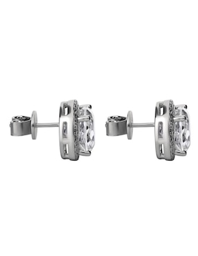 Broqueles circulares Gladkova Joyería de plata p 925 con acabado brillante zirconia