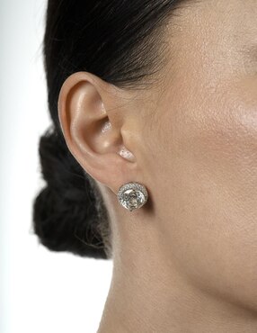 Broqueles circulares Gladkova Joyería de plata p 925 con acabado brillante zirconia