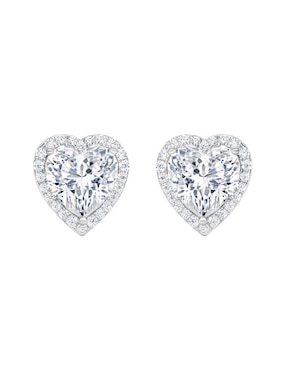 Broqueles de corazón Gladkova Joyería de plata p 925 con acabado brillante zirconia