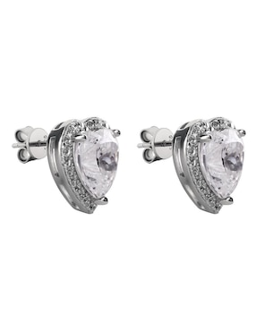 Broqueles de corazón Gladkova Joyería de plata p 925 con acabado brillante zirconia