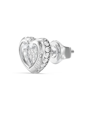Aretes de corazón Guess con acabado pavé circonita