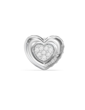 Aretes de corazón Guess con acabado pavé circonita