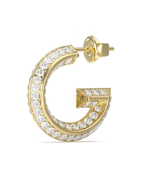Aretes cortos letra G Guess G Crystal con acabo pavé circonia