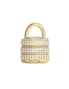 Aretes de candado Guess con acabado pavé circonita