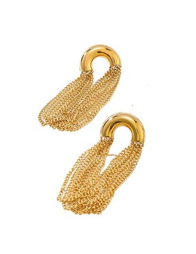 Aretes Moon de oro laminado 9 k con acabado pulido