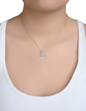 Collar con dije de mariposa Westies de plata P 925