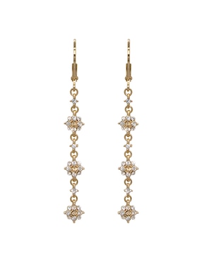 Aretes de flor Carré con acabado pavé cristal