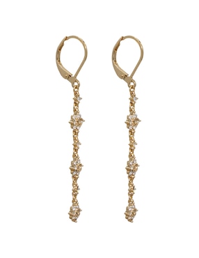 Aretes de flor Carré con acabado pavé cristal