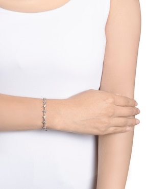 Pulsera Carré con zirconia cúbica con acabado pulido
