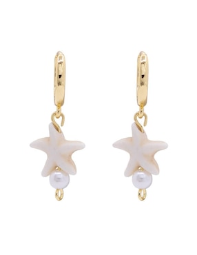 Aretes largos de estrella Oro Angelus