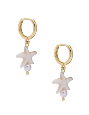 Aretes largos de estrella Oro Angelus