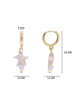 Aretes largos de estrella Oro Angelus