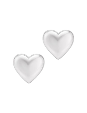 Broqueles de corazón Clepsidra de plata P 925 con acabado plateado