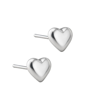 Broqueles de corazón Clepsidra de plata P 925 con acabado plateado