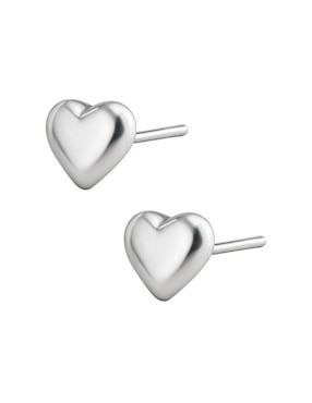 Broqueles de corazón Clepsidra de plata P 925 con acabado plateado