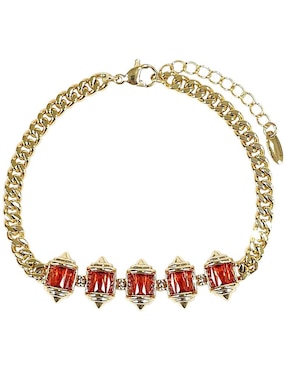 Pulsera Og 18 k con acabado baño de oro