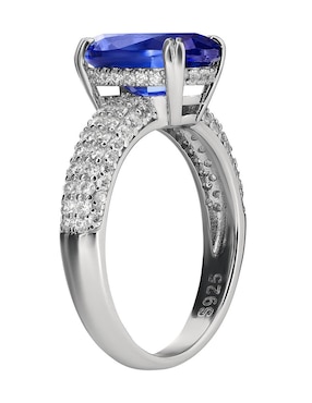 Anillo ovalado Gladkova Joyería P 925 de plata zafiro brillante