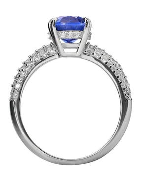 Anillo ovalado Gladkova Joyería P 925 de plata zafiro brillante
