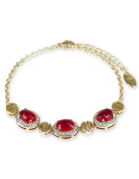 Pulsera Og 18 k con acabado baño de oro