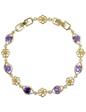 Pulsera Og 18 k con acabado baño de oro