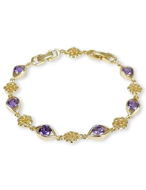 Pulsera Og 18 k con acabado baño de oro