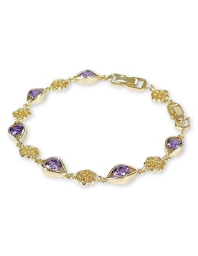 Pulsera Og 18 k con acabado baño de oro